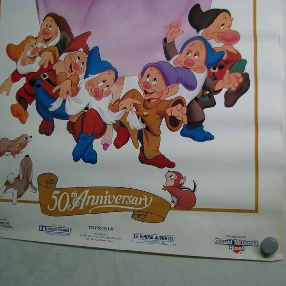 Vintage Snow White and the Seven Dwarves Movie Poster - Picture 4 of 6